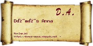 Dömös Anna névjegykártya
